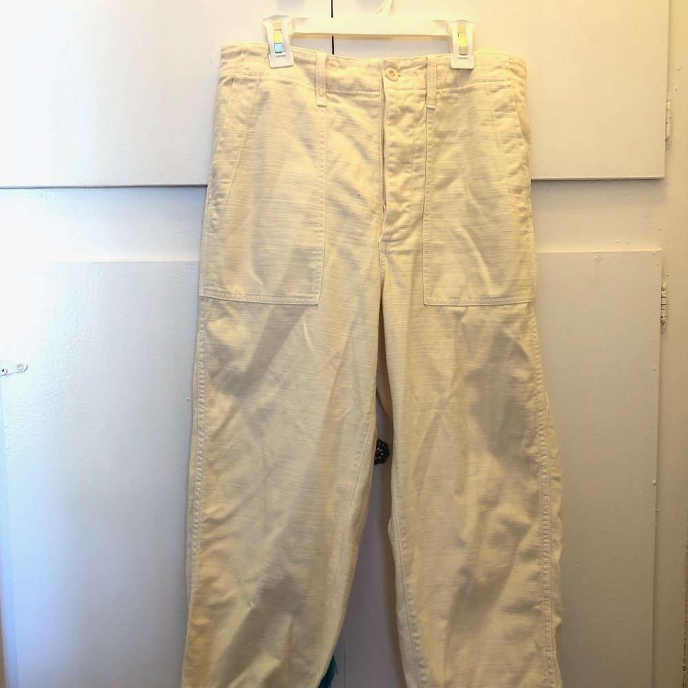 Madewell Lightweight White Pants Button Front